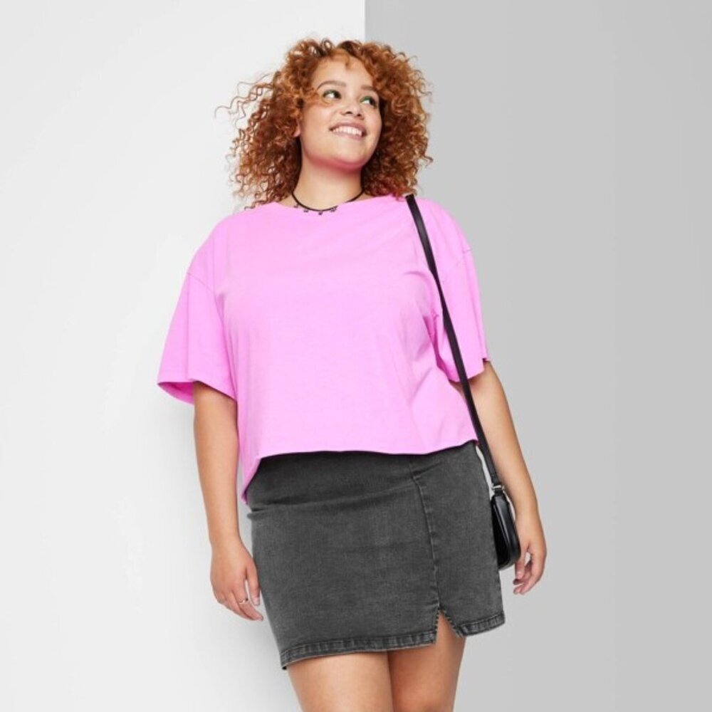 Wild Fable Black Denim Mini Skirt Stretchy Basic Size 6 Soft Cotton Blend